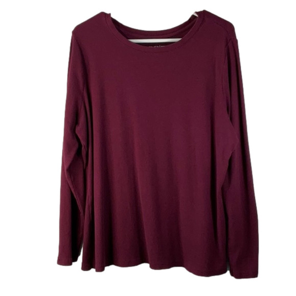 Time and Tru Tops - TIME and Tru Cranberry Long Sleeve Tunic XXXL